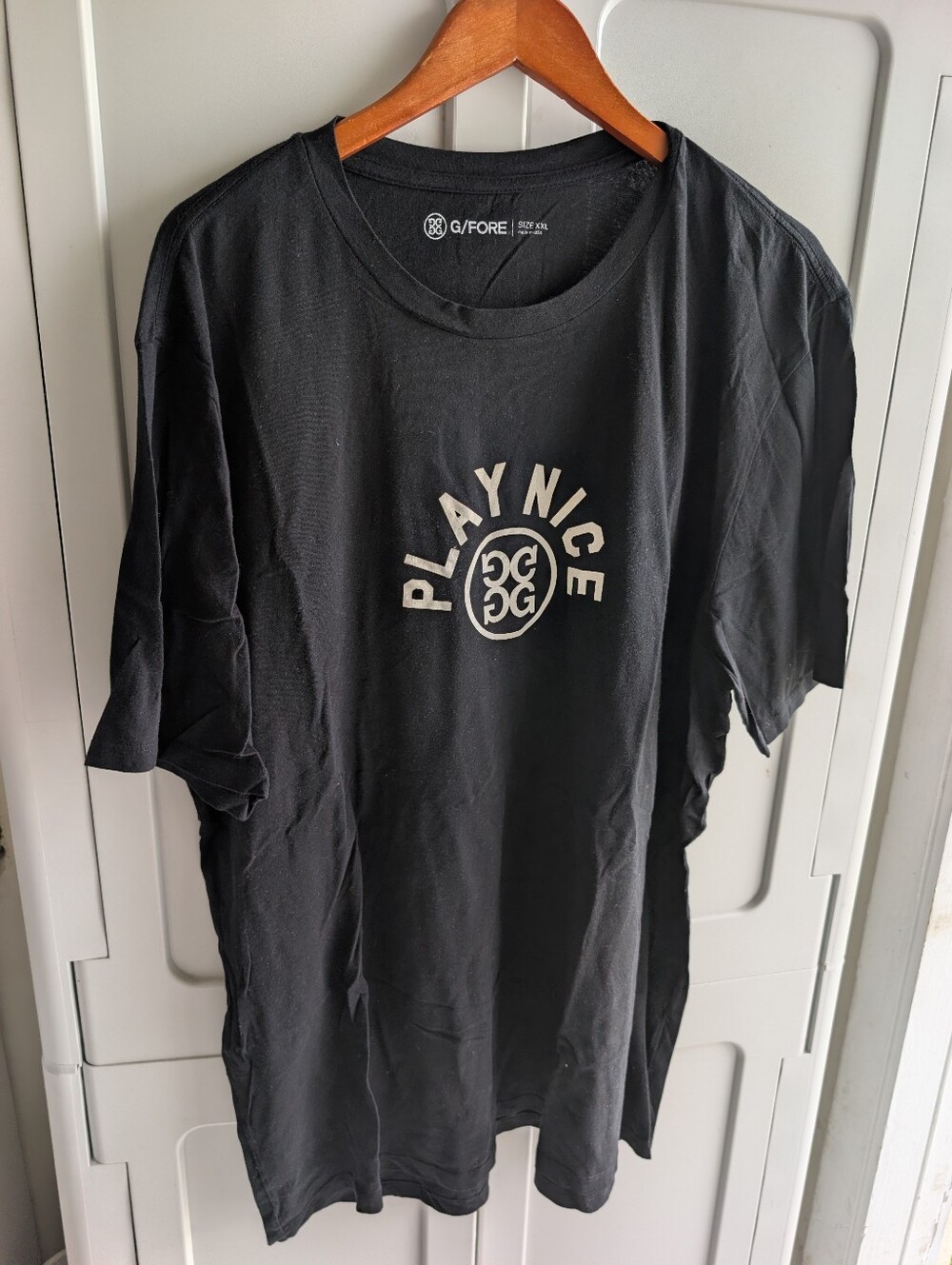 G/FORE Black 'Play Nice' Logo Short-Sleeve Tee